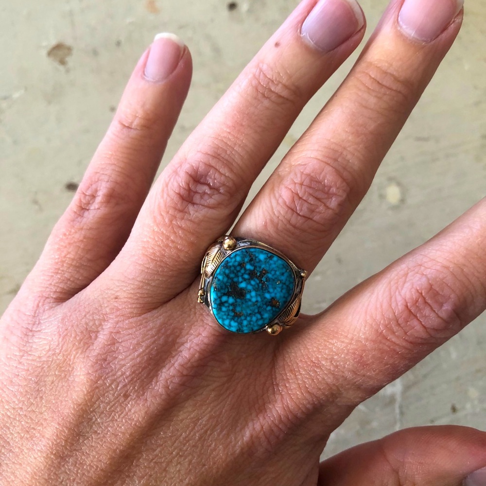Rare Les Baker turquoise Ring